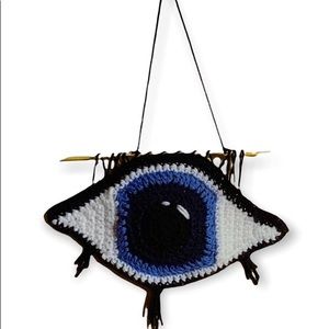 Handmade Crochet Eyeball Wall Hanging